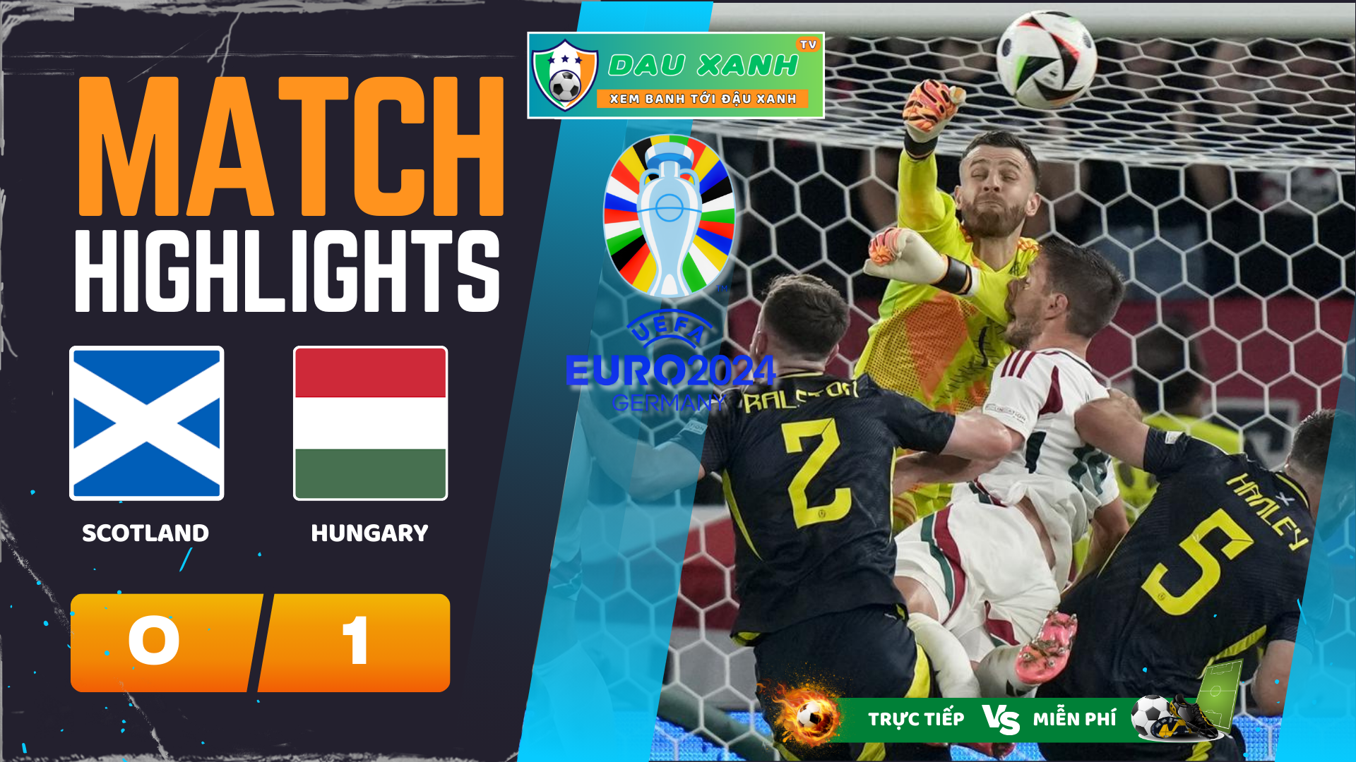 HIGHLIGHTS EURO 2024 SCOTLAND (0-1) HUNGARY 02h00 24-06-24